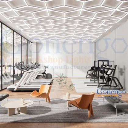 Polygon Light Geometric Diamond Grid Ceiling Lighting for Barbershops Workshop