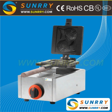 Industrial automatic gas 2 pcs fish waffle-iron cake making machine