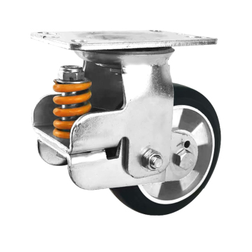 spring loaded rubber galvanized caster wheels