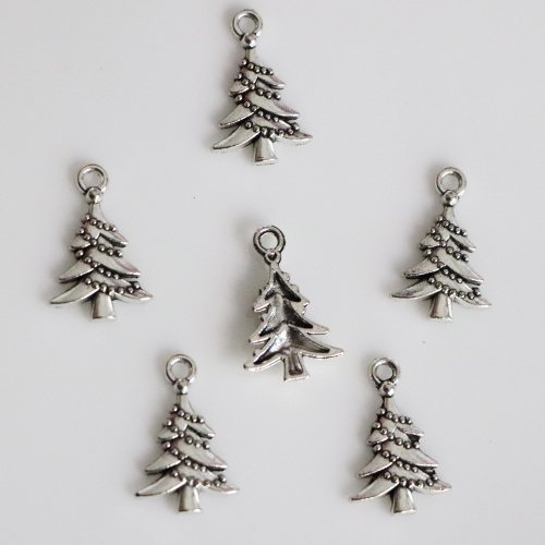 Antieke Vergulde Kerstboom Charms Hangers voor Sieraden Maken DIY Craft Charm Handmade