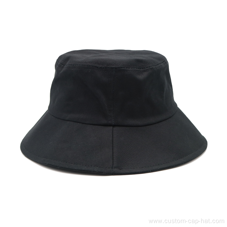 Black Cotton Bucket Hat Cap