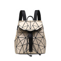 Geometric fabric PU leather packpack bag