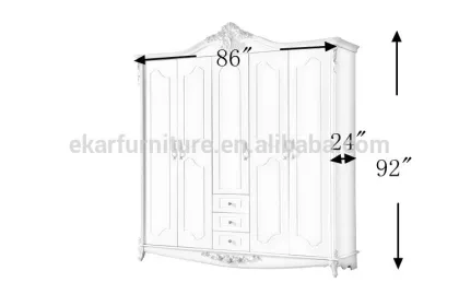 Bed room furniture design, antique solid wood armoire wardrobe