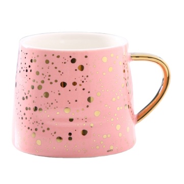 North Europe Creative Starry Sky Ceramic Coffee Mug with Golden Handle