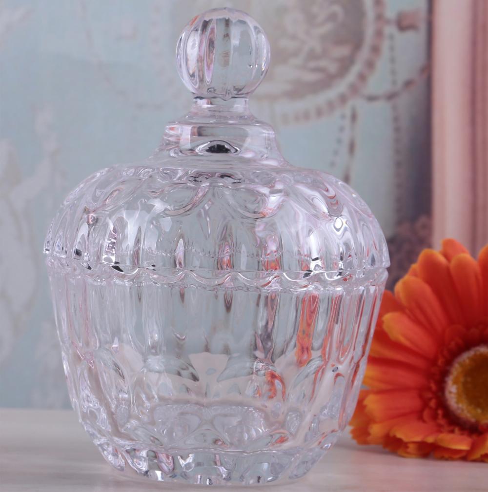 Br1201wholesale Round Color Glass Candy Jar With Glass Lid