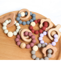 Animals Silicone Natural Beech Wood Baby Teething Ring