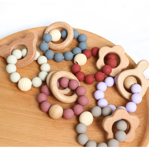 Djur Silicone Natural Beech Wood Baby Teething Ring