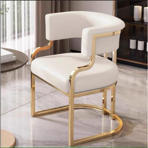 Cadeira de salão de salão marrom moderno de couro de luxo cadeiras de jantar de couro de veludo