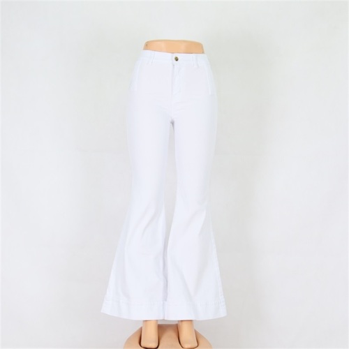 Women's White Jeans Flared Pants Wholesale