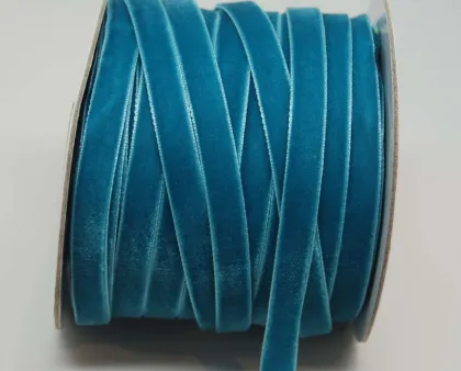Olivia green velvet woven ribbon