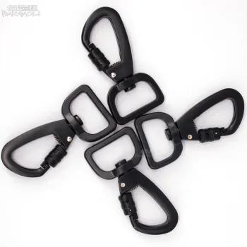 Baichaoli Zinc Alloy Metal Split Ring Spring Flat Chain Clip 2.5 Square Black Dog Collar Carabiner Hooks