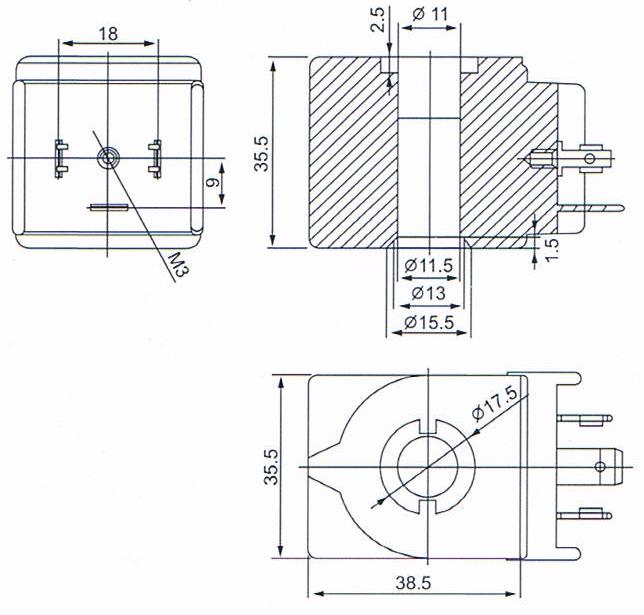 Dimension of BB11535505 Solenoid Coil: