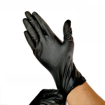 High Quality 9 Inch 8 Mil Orange Black Diamond Pattern Industrial Safety Nitrile Gloves