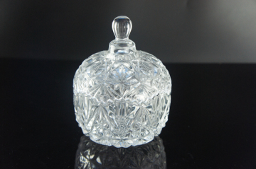 Clear Glass Sugar Bowl, Glass Candy Jar, Glass Food Jar Tz105
