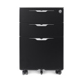 Gabinete de rodillo de metal de 3 cajones Negro