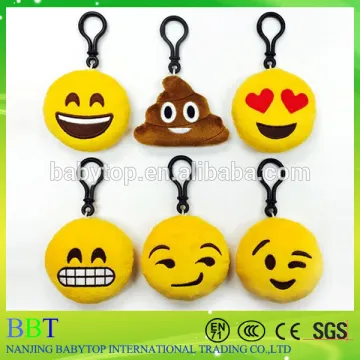 wholesale 5cm embroidered emoticons keychain plush emoji keychain                        
                                                Quality Choice