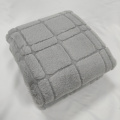 Plaid Jacquard Rabbit Fur Blanket