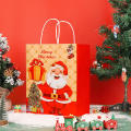 Christmas Pattern Kraft Paper Bag With Handle