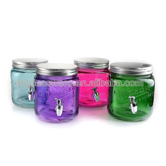 2.5L portable spray colors glass beverage dispenser