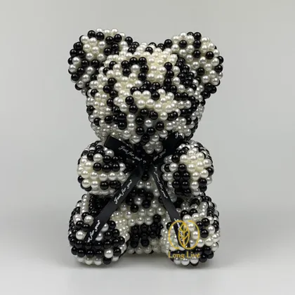 Luxurious Handcrafted PE Foam Bear Rose Teddy Bear with Pearl
