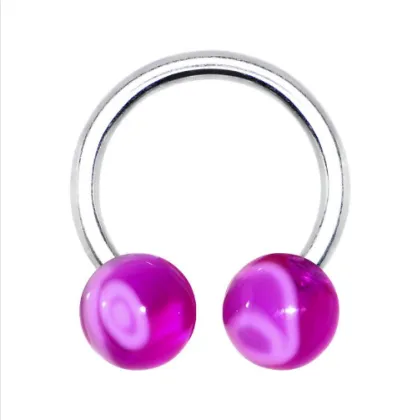 Electric Blue Horseshoe Circular Barbell