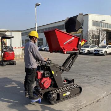 Camion de pierre de charge bon marché Utilisé Hydraulic Dump High Loading Capacité Crawler Crawler 0,8 TON Track Transporter Power Barrow