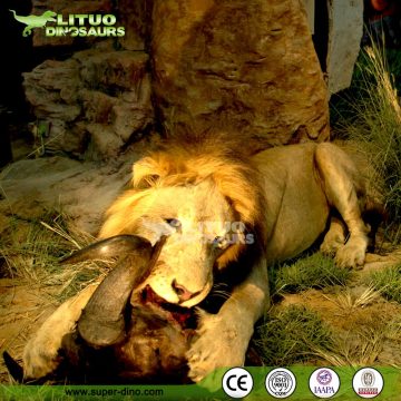 Artificial Life Size Mechanical Animal Model of Simulation Lion