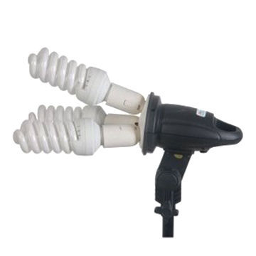 Studio lights with 38W energy-saving lamps, portable, associated with soft box or soft umbrella
