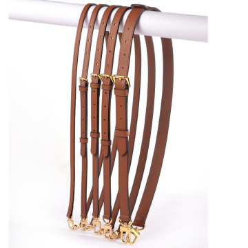 Brown Genuine Leather Adjustable Crossbody Strap