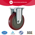 American Medium-light Duty Plate Rigid Red PU Castor Wheel