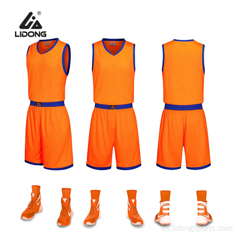 Nuevo diseño de uniformes de baloncesto barato con uniforme de baloncesto de color juvenil.