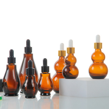 High-end Roller Ball Amber Brown Essential Oil Bottles - Single and Double Gourd