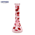 Glass Thick Bottom Beaker Bong with Red lips