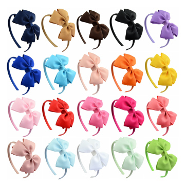20pcs/lot Colorful Cute Bowknot Hair Band For Baby Girls Ribbon Handmade Hair Bows Hairbands Headband Headwear Hair Accessories