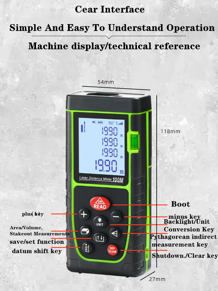 قياس أدوات نطاق Finder Laser Rangefinder مسافة ليزر