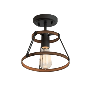 Industrial Mini Farmhouse Rustic Semi Flush Mount Ceiling Light