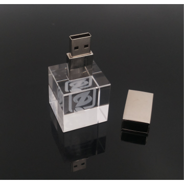 Crystal de metal de vidrio blanco 32 GB USB Flash Drive