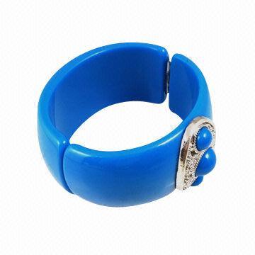 Baru Reka bentuk bunga Resin Magnet Cuff gelang, kosong untuk wanita dan kanak-kanak perempuan