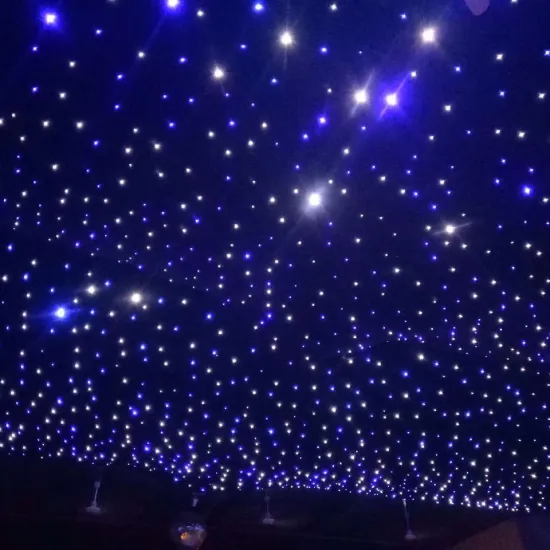 LED Blue & White 3x4m Star Curtain Backdrop for Wedding Stage