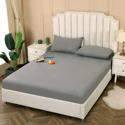TPU Waterproof Microfiber Mattress Cover Set - Solid Color Fitted Sheets for Home & Hotel Bedding