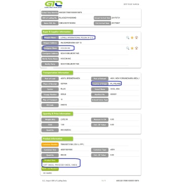 Cheese-USA Import Data