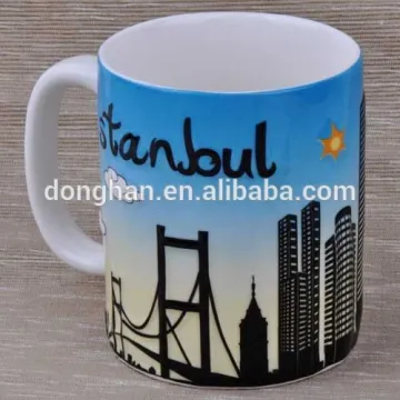 embossed ceramic coffee mug