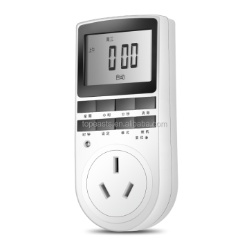 16A Plug-in Socket with 7-Day Digital Programmable Timer and LCD Display (12/24 Hour)
