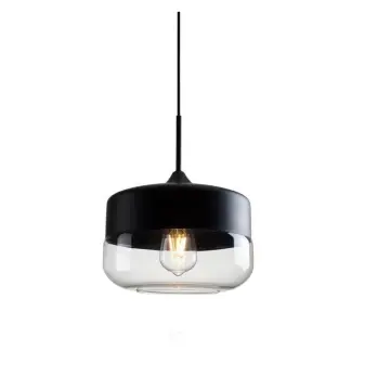 INSHINE Glass Black Drop Pendant Light