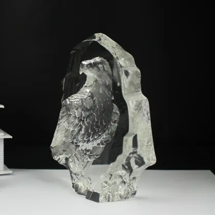 Standing Eagle Crystal Craft Unique Crystal Eagle Iceberg Award