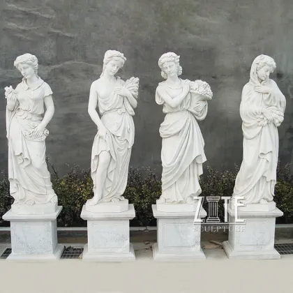 Modern Decoration life size cream marble lady