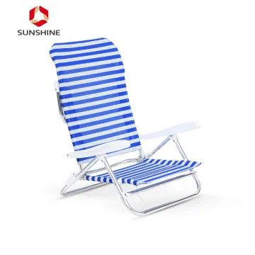Adjustable Aluminum 5-Position Low Height Folding Beach Chair