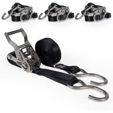 Рамяні з храповым механізмам з нержавеючай сталі з S-вобразнымі гаплікамі