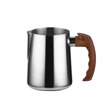 Stainless Steel Milk Frother Cup with Art Pen and Heat-Resistant Handle
