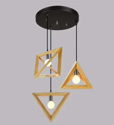 Nordic Simple Wood Triangle Lamps for Bedroom Indoor Lighting